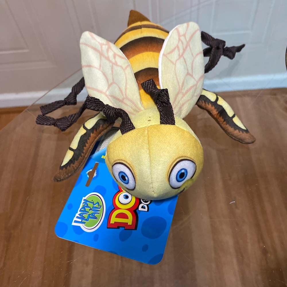 Happy Tails Doodles Honeybee 🐝 Plush Dog Toy Clinker &  Squeaker 9”